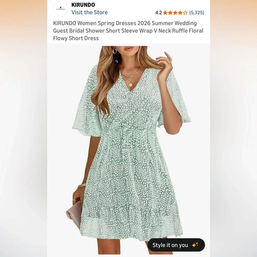 Chic Patterned Wrap Mini Dress - Picture 5 of 6
